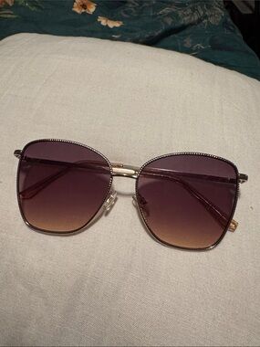 Women's Gradient Purple Square Sunglasses - Gold Frame